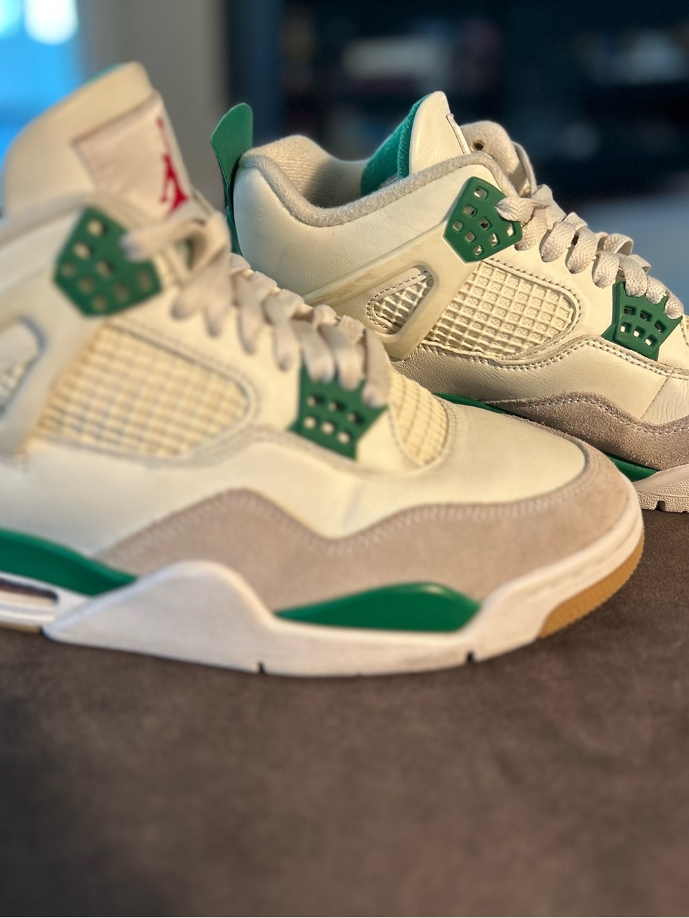 Pristine Nike Air Jordan SB White and Green Basketball Sneakers